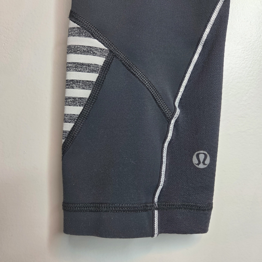 Lululemon Cropped Charcoal Gray Leggings Size 6 - Picture 3 of 6